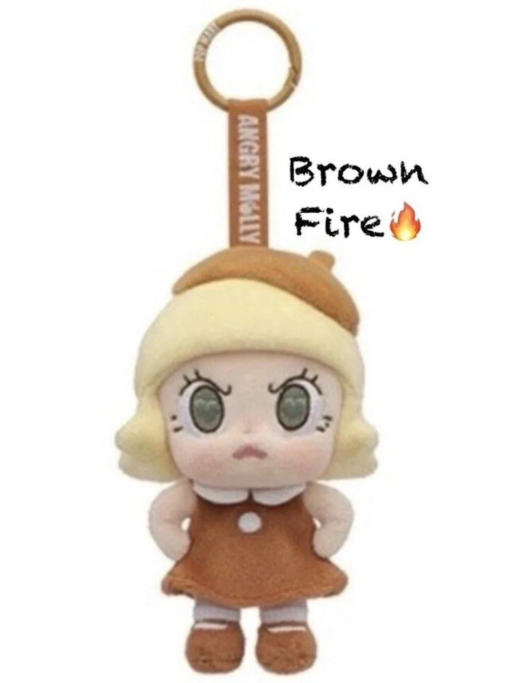 Pop Mart Angry Molly Plush Pendant Blind Box Pop Now Confirmed Brown Fire